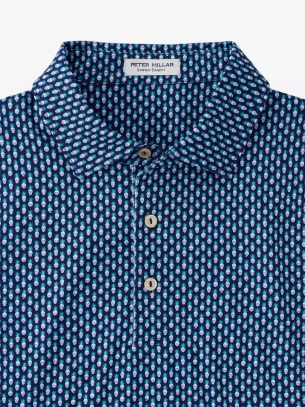 Peter Millar Summer Comfort “Pina Skullada” Polo • Medium • Like New